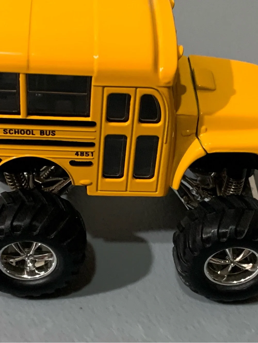 Yellow Monster School Bus Pull-Back Toy by